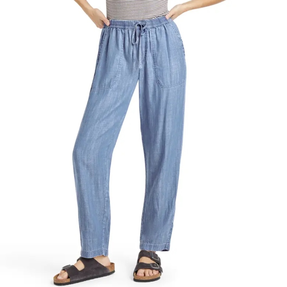 Light Blue Drawstring Relaxed Pants